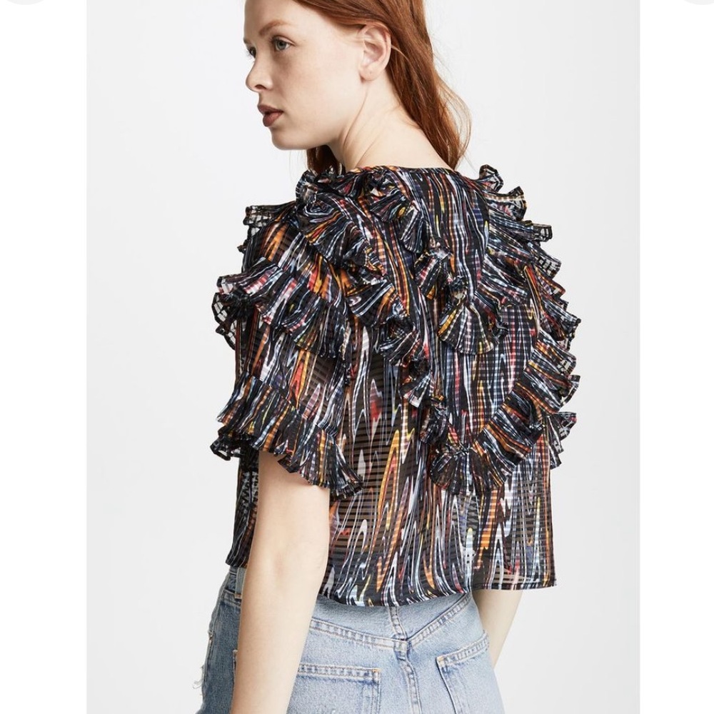 Opening Ceremony Marble Ruffle Top - Picture 2 of 11